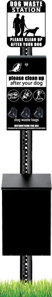 Dog Waste Station Black Square Can Dog Waste Station Black Square Can