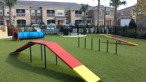 outdoor dog park in apartment complex