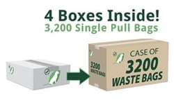 Pet Waste Solutions Single Pull Bags - Case of 3200