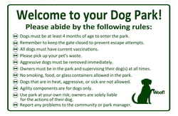 Standard Dog Park Rules Sign